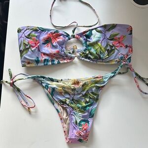 PQ Swim Floral Bikini - Purple and Green